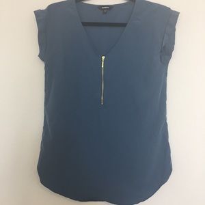 Sandwashed Zip Front Gramercy Tee